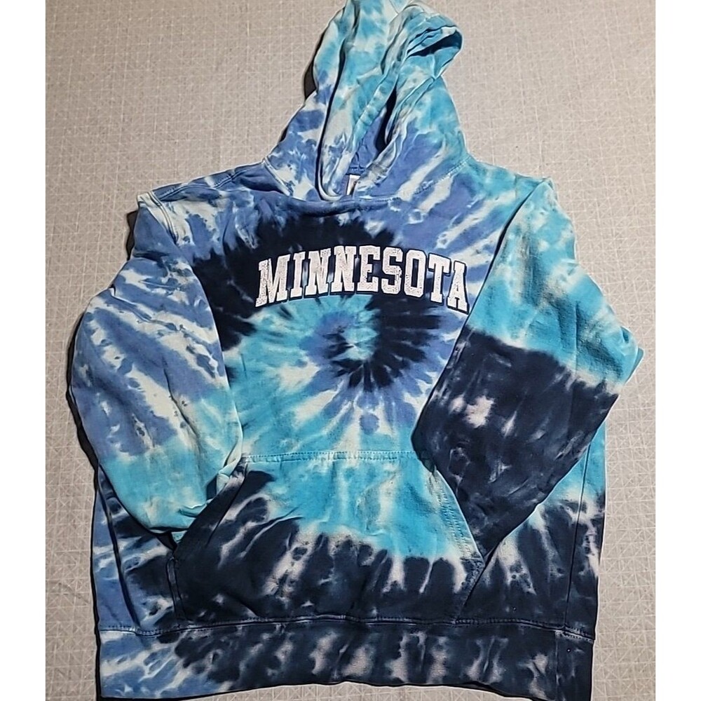 Ocean Beach Lightweight Hoodie Minnesota Tie Dye Blue Youth Large